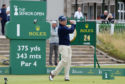 Tom Watson hits from the first in practice for the Senior Open at St Andrews.