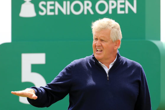 Colin Montgomerie was roughed up by the closing stretch of the Old Course in the first round of the Senior Open.
