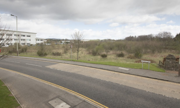 Site of planned filling station, drive-through and retail unit for Orchardbank Business Park at Forfar.