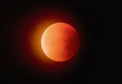 A blood red "supermoon" in the skies above Falkirk, created from a lunar eclipse with the moon near to its closest point to the Earth.