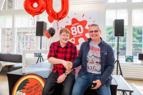 John Anderson, Beano editor, and Ian Atkinson – Beano mega fan from Newbury, Berkshire.