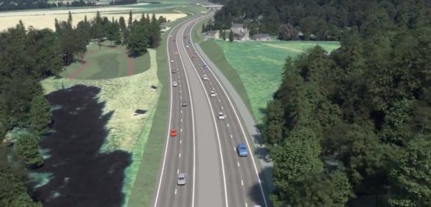 How the Tay Crossing to Ballinluig section could look once dualling project is completed.