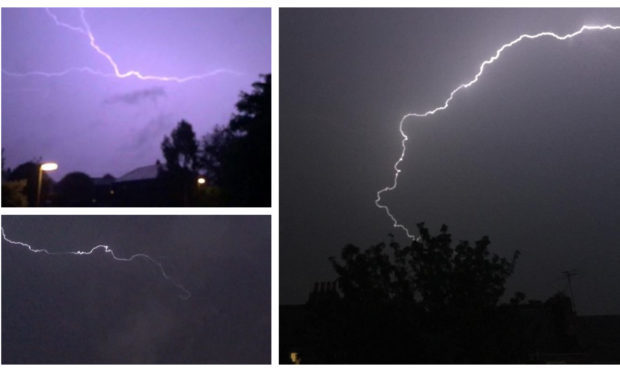 Lightning hitting Dundee on Friday night.