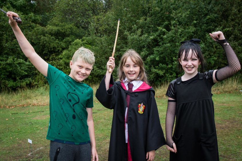 Aaran Falconer, 10, Olivia Birks, 10, and Hannah Foster, 9, from Leven dressed as The Joker, Hermione Granger and Mavis from Hotel Transylvania.