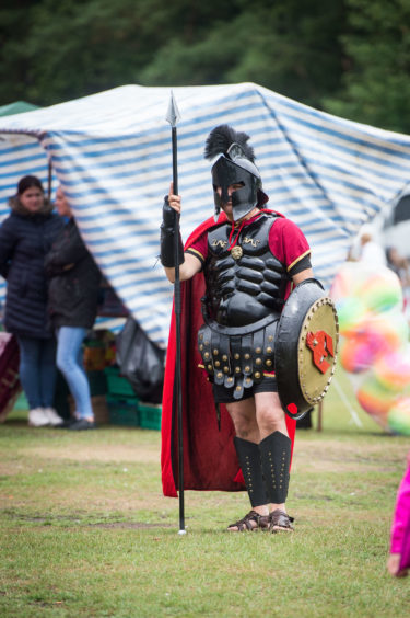 A Roman warrior, one of a few fancy dress outfits at the event