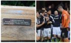 The plaque and a photo from the 'Doon Derby'.