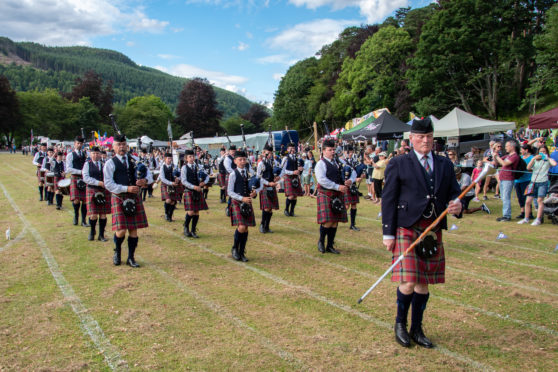 Pipers at the Kenmore Highland Games
