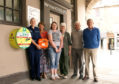 Left to right, Melanie Cargill (First Responder), Helen Griffith, Tracy Park, Susan Coull, David May, David Milne (Montrose Rotary and Inner Wheel members).