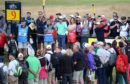 USA's Tiger Woods tees off the 9th during the third day of practice at Carnoustie.