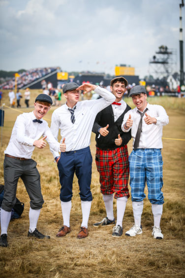 Stylish golf fans from Gallway, Ireland at the Open.