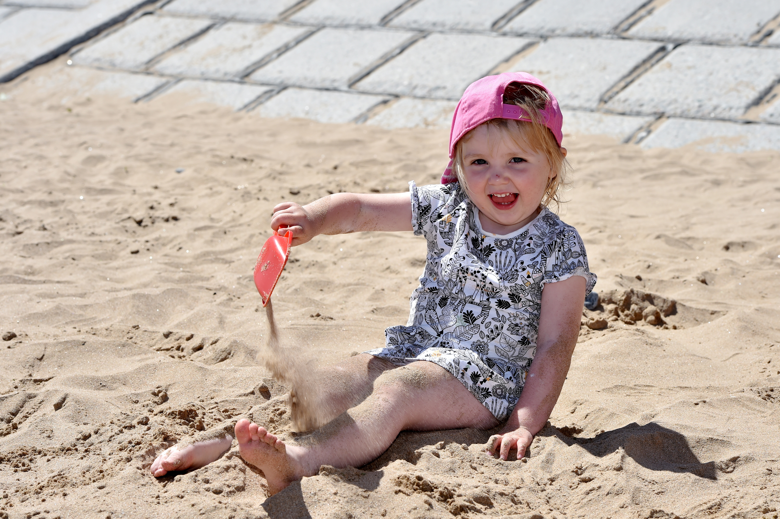 Naomi Tait, 3, enjoyed the sunny weather this week.