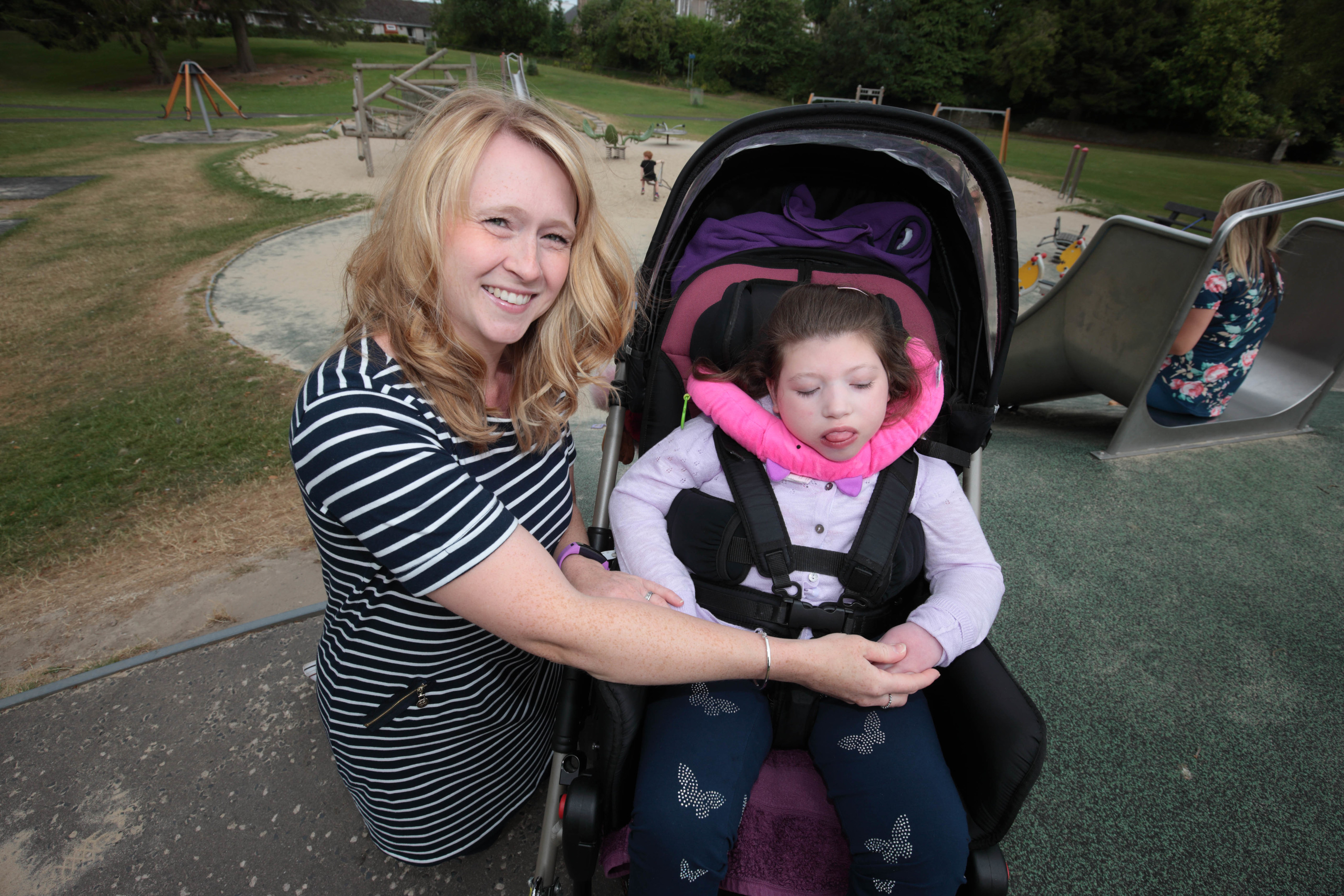 Claire Wilkie with Maisie Wilkie at the play park on the North Inch.