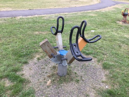 Some of the play equipment at Sandy Park is looking shabby.