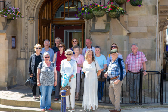 Aberdour residents gathered at Dunfermline City Chambers ahead of the council meeting.