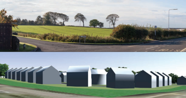 Before and after views of Taylor Wimpey's development.