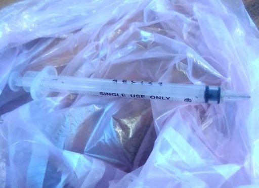A syringe found in Mar Drive.
