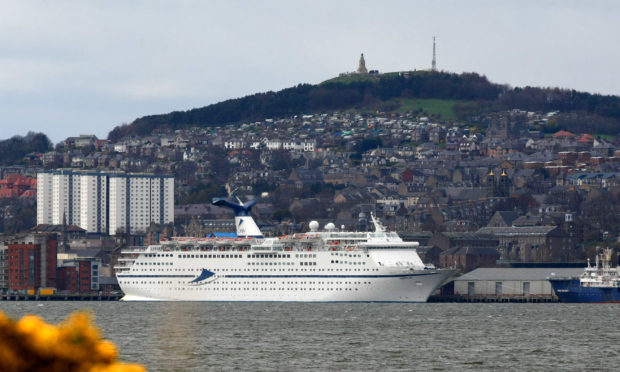 Cruise ship Magellan docked in Dundee in April 2016