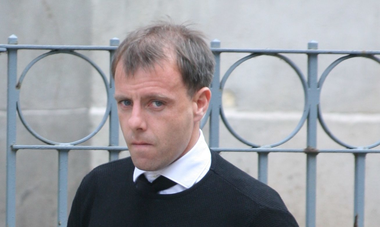 Paul McGowan arriving late at Dundee Sheriff Court on Monday morning