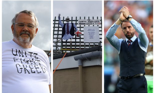 Kenneth Whyte and his effigy of Gareth Southgate.