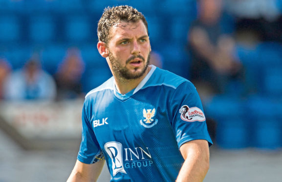 Drey Wright in action for St Johnstone.