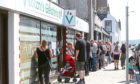 Top: The sunshine brought queues to Visocchis ice cream shop in Broughty Ferry.