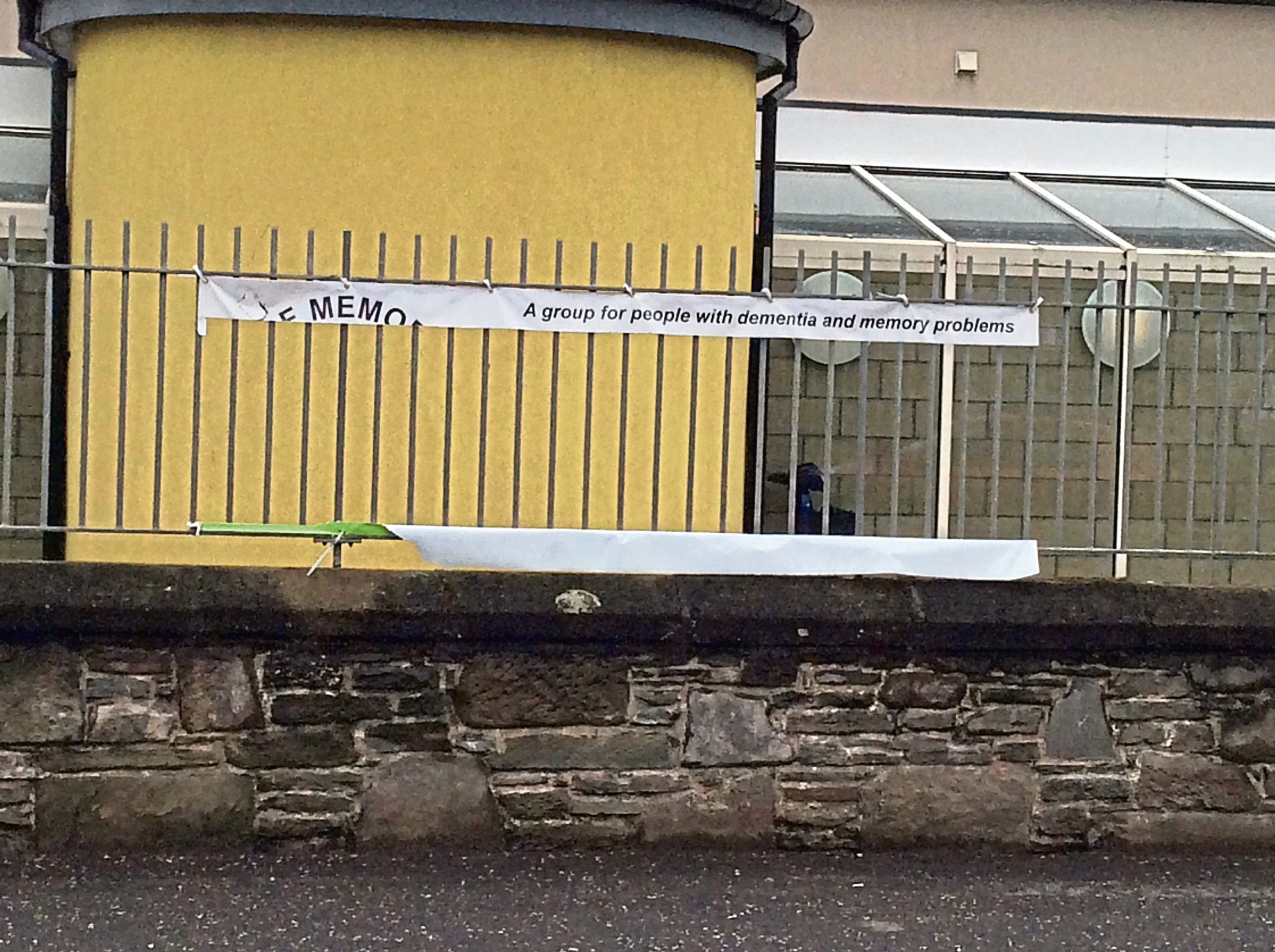 The Carnoustie Golf Memories group banner outside the Kinloch centre has been trashed by vandals