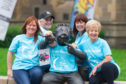 Some of the organisers of this years Relay for Life in Dundee - l to r - Leanda Innes, Moira Preston, Jacki Hughes and Joan Dyer, with Wullie on Albert Square.