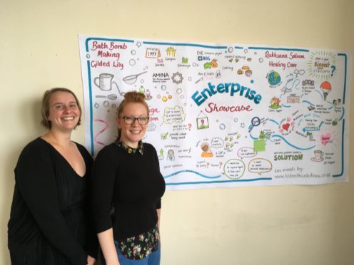 From left: Rachelle Coltier and Lori Hughes in the Dundee Amina office.