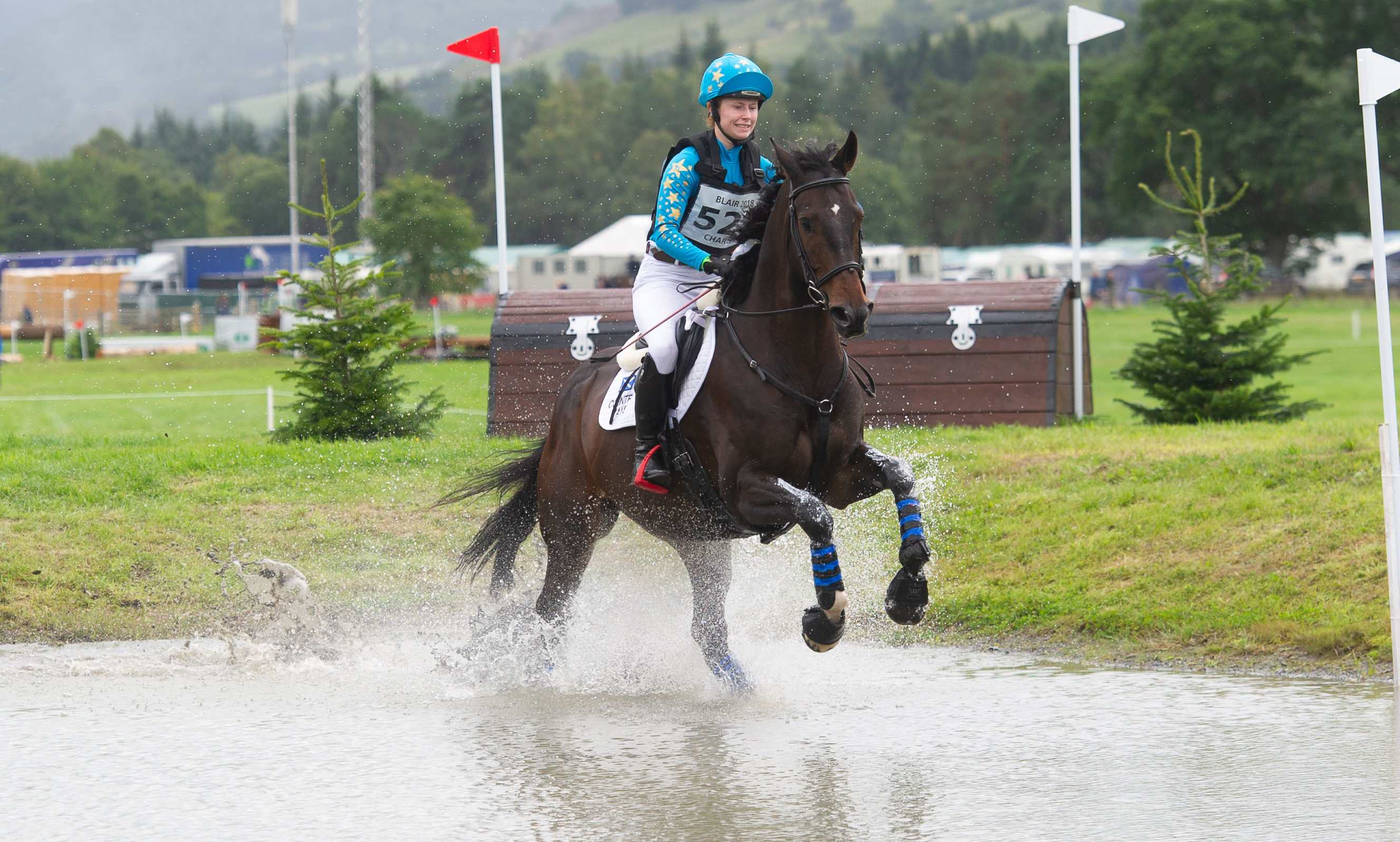 Day one of Blair Castle International Horse Trials. Picture Shows; Olivia Charles on Lenamore Echo Fort in the SCBE 100 Open cross country, Blair Atholl Castle, Blair Atholl.