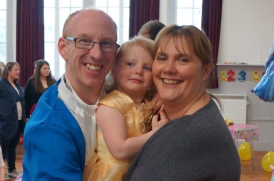 Dad Colin with Charlotte and Victoria Richmond.