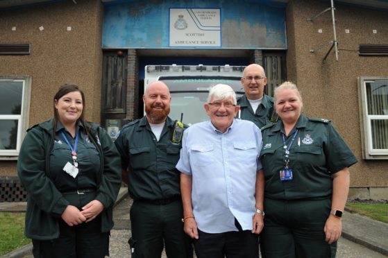 Mr Nardone with l-r Claire Stewart, Kevin Fitzgerald, Jim Hutchison and Morag Campbell