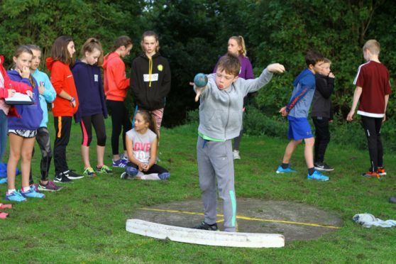 Youngsters taking part in the Arbroath and District Athletics Club pentathlon event at the Arbroath Sports Centre