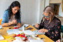 Gayle takes part in a needle felting class run by Sarah Urie.