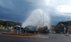 The burst water main caused a "fountain" to form on a Carnoustie road.
