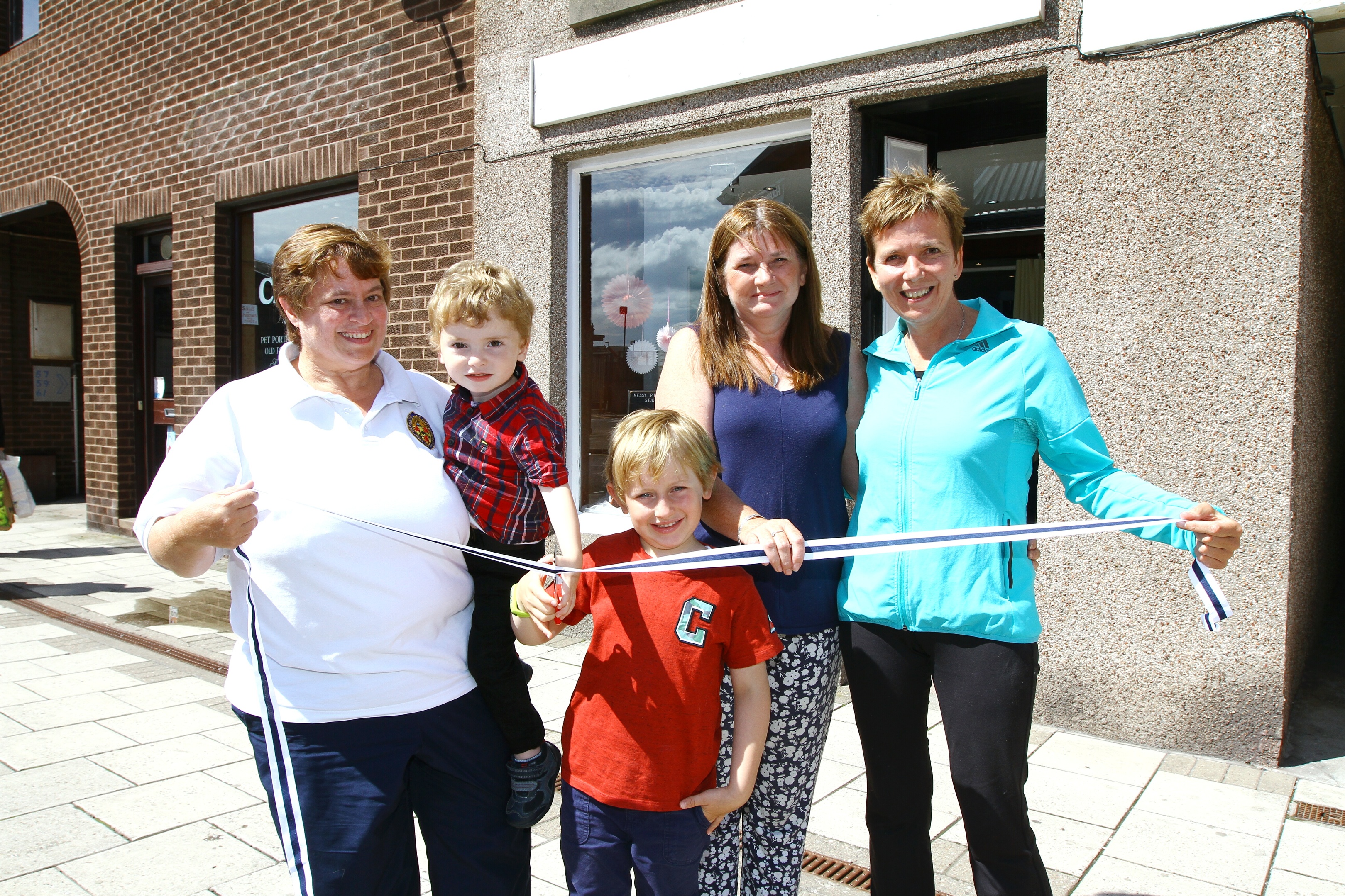 From left, Cath Spink, Noah Spink, Nathan Milne, Alison Smith, Jane Torvaney.