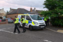 The police presence at the scene of the incident at Old Halkerton Road, Forfar in August 2018.