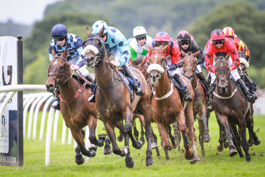 Action under way at Perth Races in 2018.