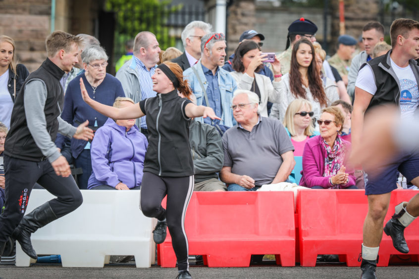 Courier News. Mike Alexander story. CR0002805 . The cast of the 2018 Royal Edinburgh Military Tattoo will come together on the morning of August 1st at Redford Barracks, to perform their first full public run through of the 2018 show. Pic shows; soldiers/public watching the rehearsal for the 2018 Royal Edinburgh Military Tattoo at Redford Barracks. Wednesday, 1st August, 2018.