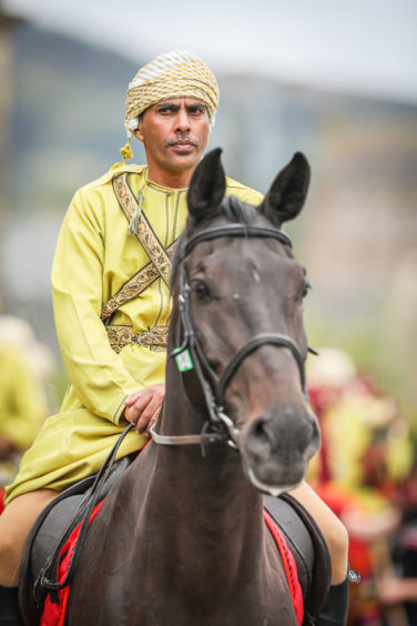 Pipers and horses from Oman (horses owned by Sultan of Oman).