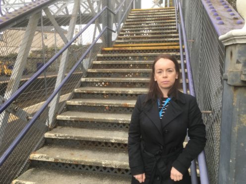 Local councillor Kathleen Leslie pictured at Burntisland train station.