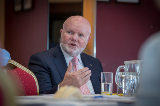 Colin Beattie during a Scottish Parliamentary visit to the Caledonian Hotel, Leven.