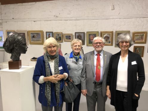 Celebrating the Perthshire Open Studios launch from left are: Lucy Poett, featured artist, Glenys Andrews, POS  president, Provost Dennis Melloy and 
Luisa Ramazzotti, outgoing POS president.