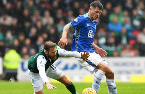 St Johnstone's Matty Kennedy challenges Martin Boyle on Sunday.