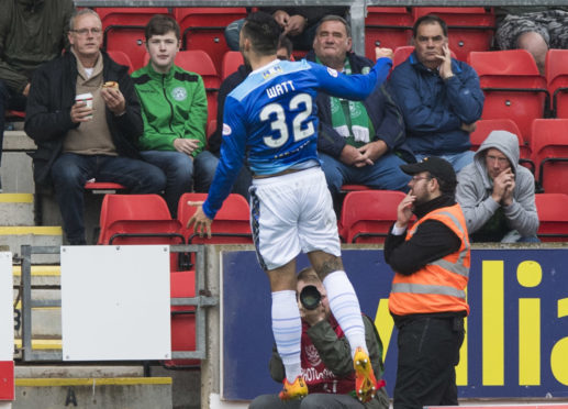 Tony Watt celebrates his goal.