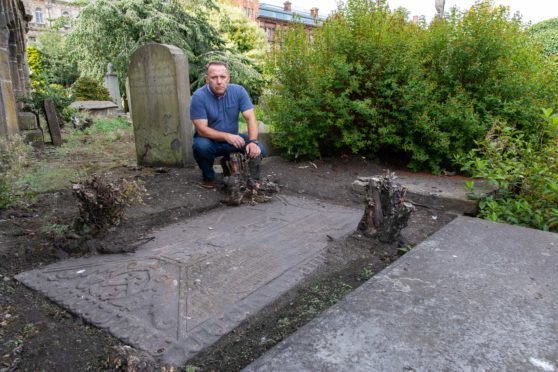 The 400-year-old gravestone was damaged after it was uncovered by a member of the public
