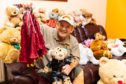 Alan Caulder-McNicoll  with the daredevil  teddy bears and mascot Liam the Leopard