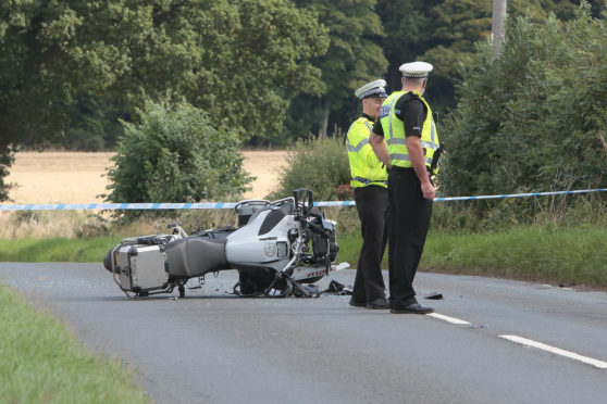 The scene of the crash on the A93 near Perth Racecourse.