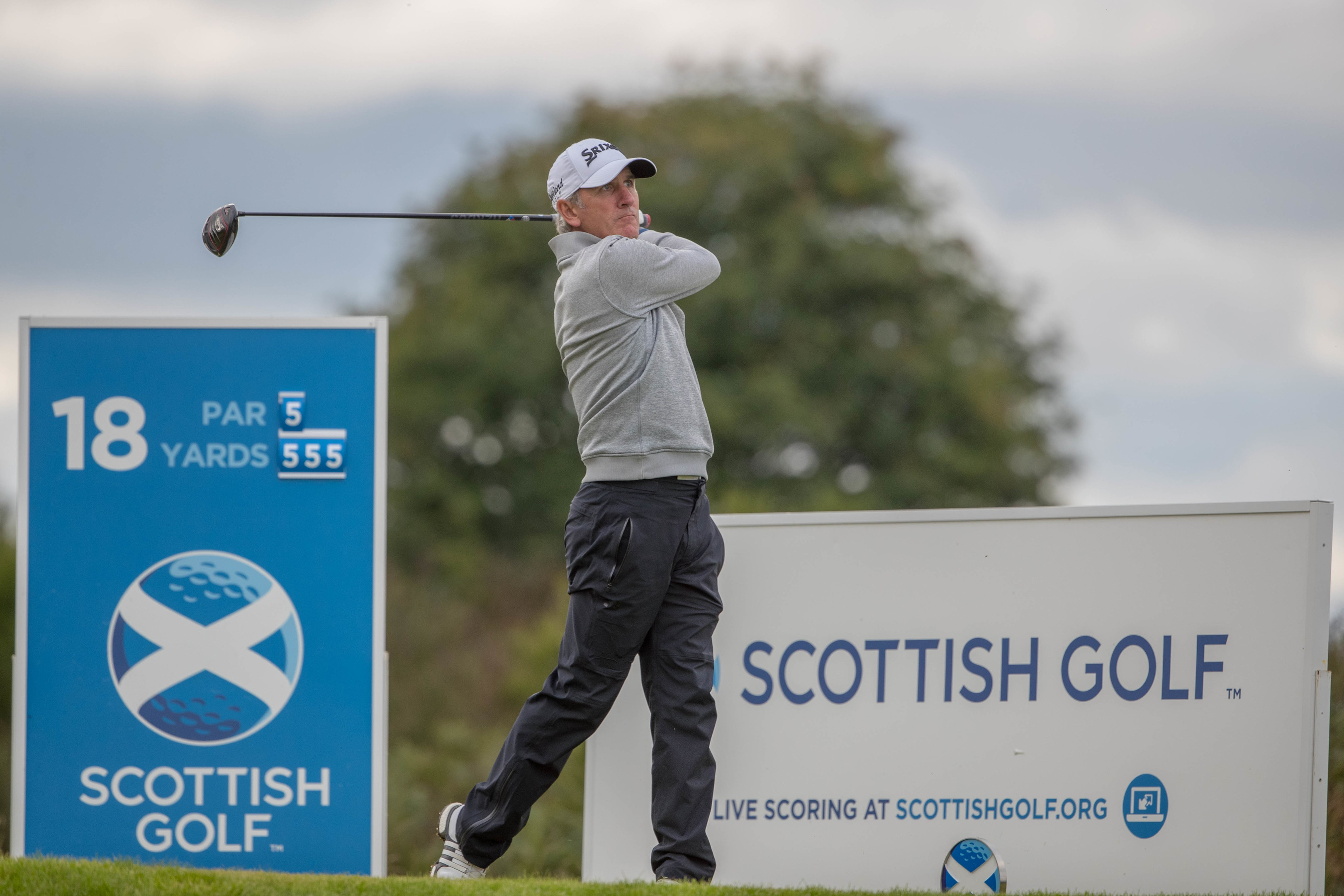 Euan McIntosh, bidding for a Scottish Amateur Championship matchplay and strokeplay double, is one off the lead after 18 holes.