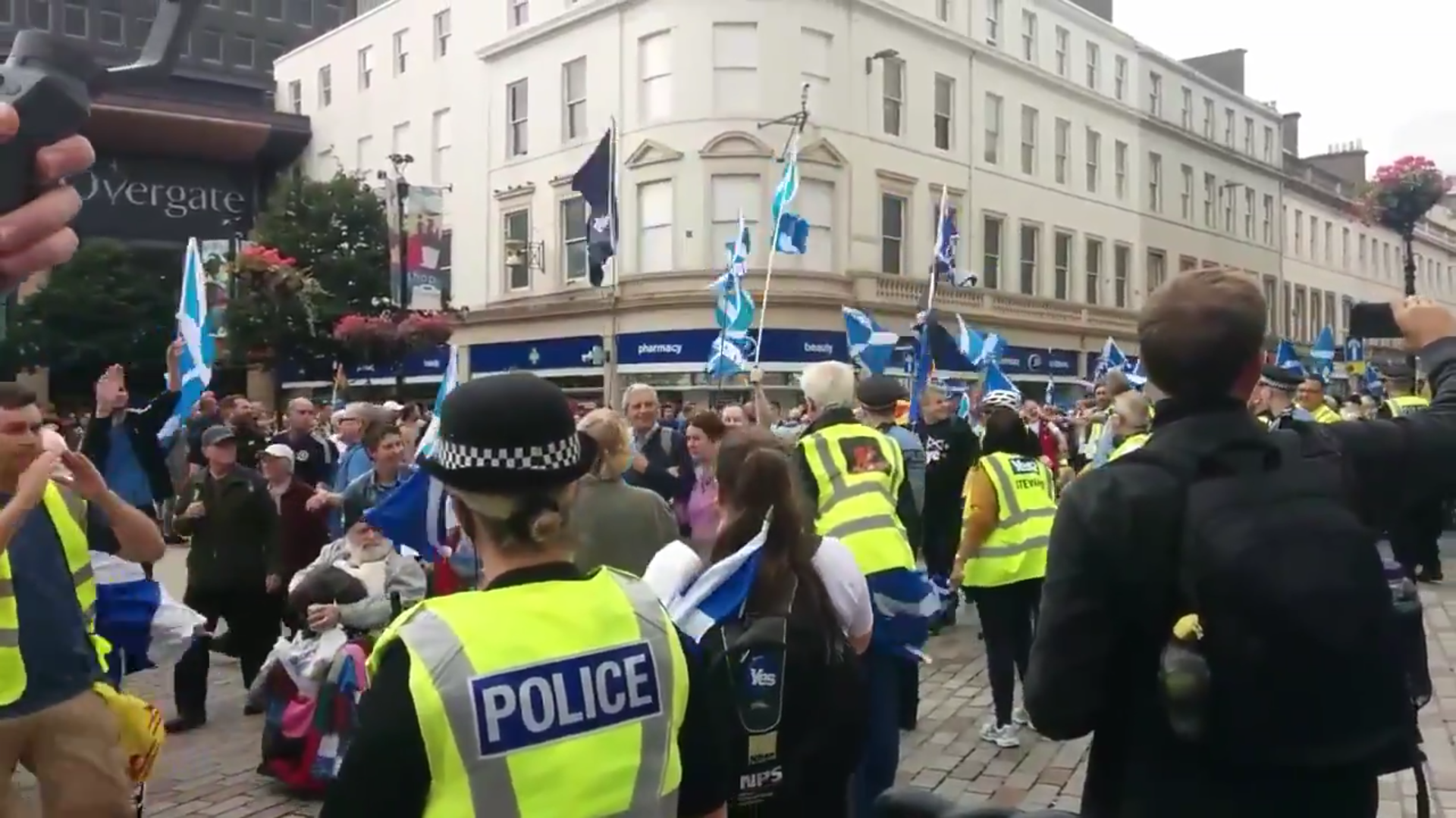 The march makes its way down Reform Street in Dundee.