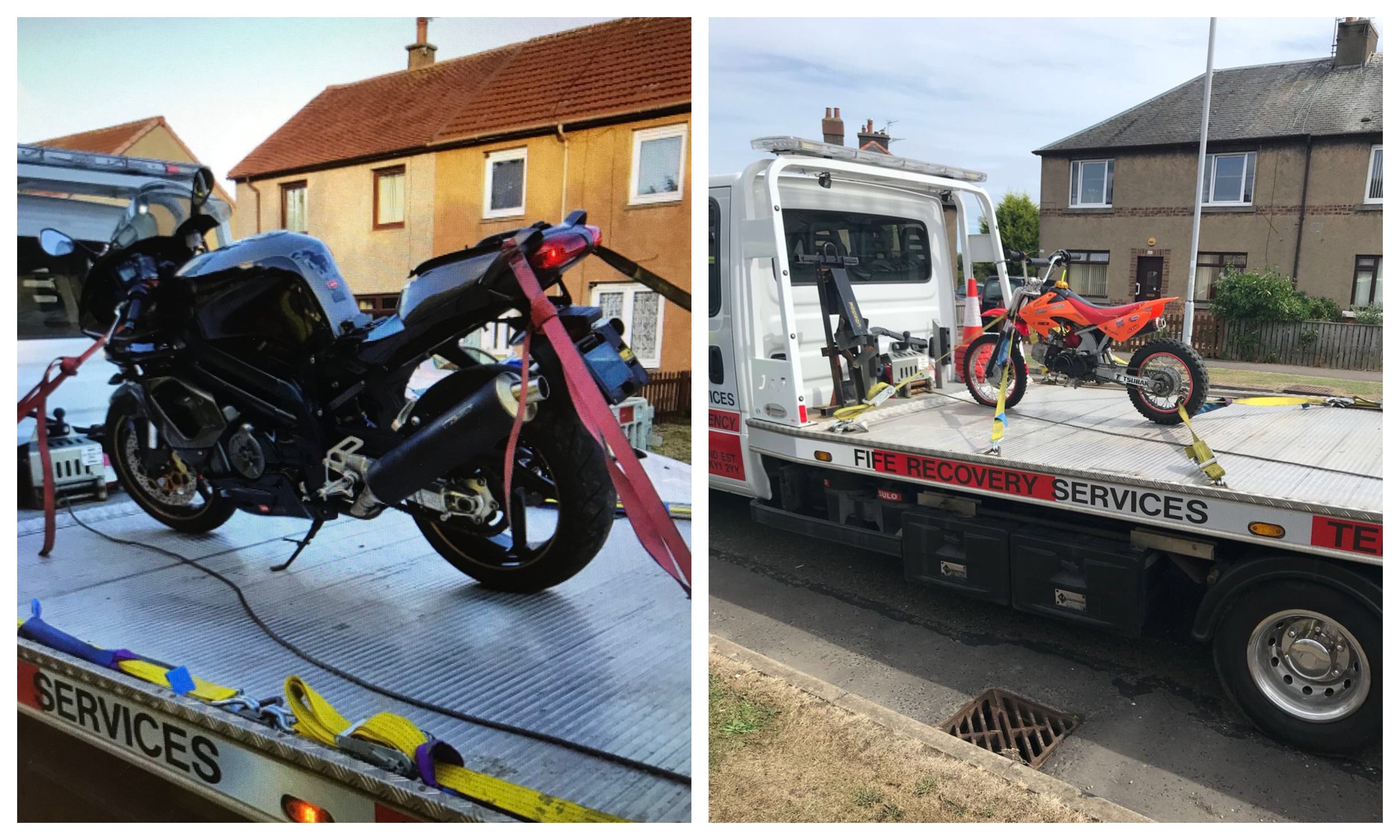 Two of the bikes seized by Levenmouth police.